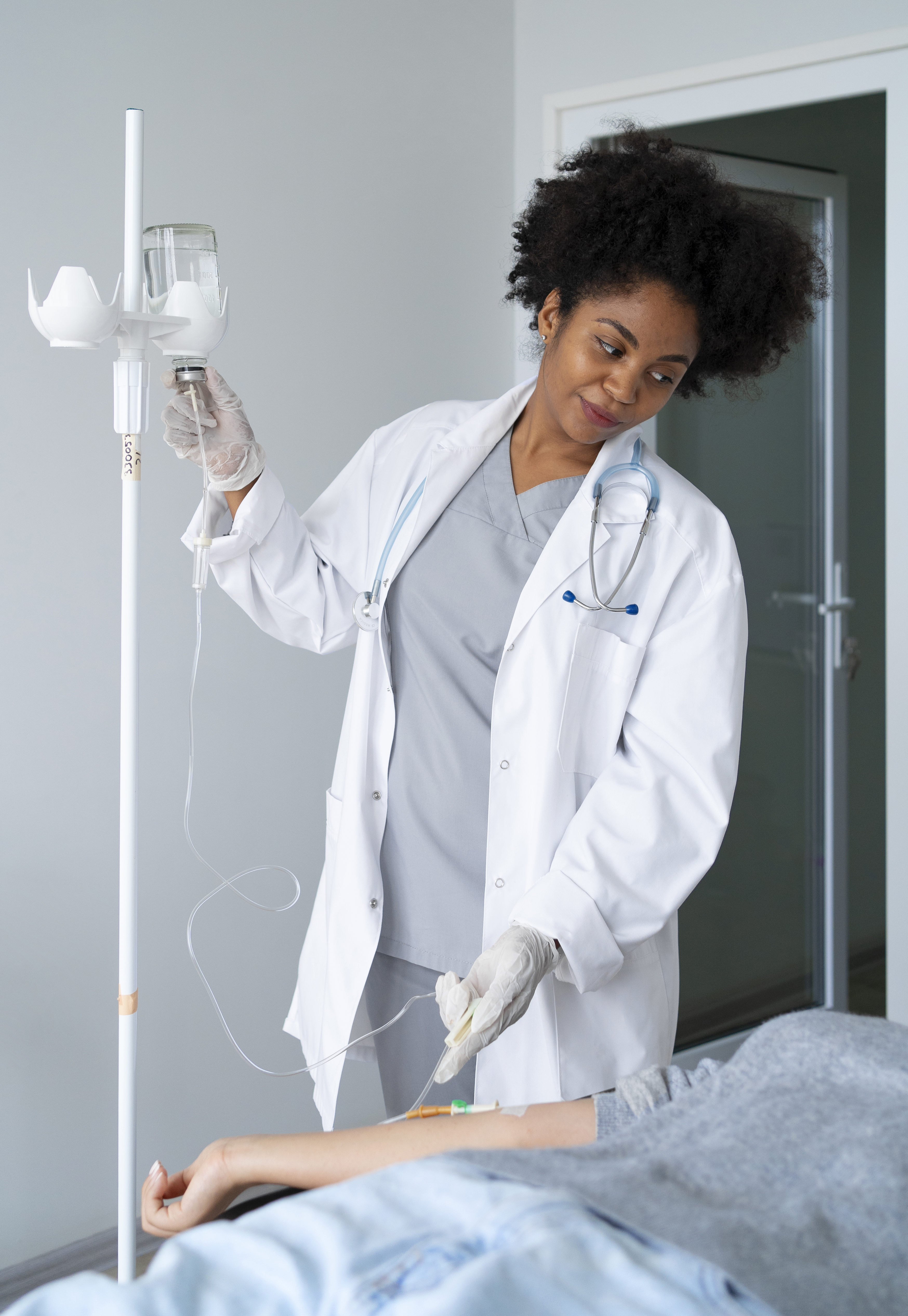 Nurse giving infusion